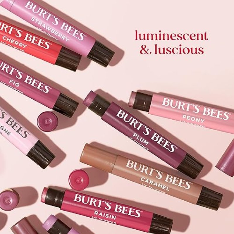 BURTS BEES SHIMMER LIP TINT STOCKING STUFFERS SET, MOISTURIZING FOR ALL DAY HYDRATION WITH NATURAL G