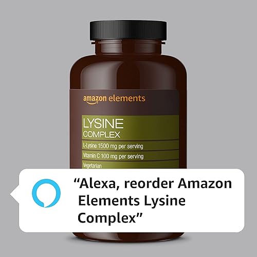 AMAZON ELEMENTS LYSINE COMPLEX WITH VITAMIN C FOR IMMUNE HEALTH SUPPORT, VEGETARIAN, 65 SERVINGS, 19