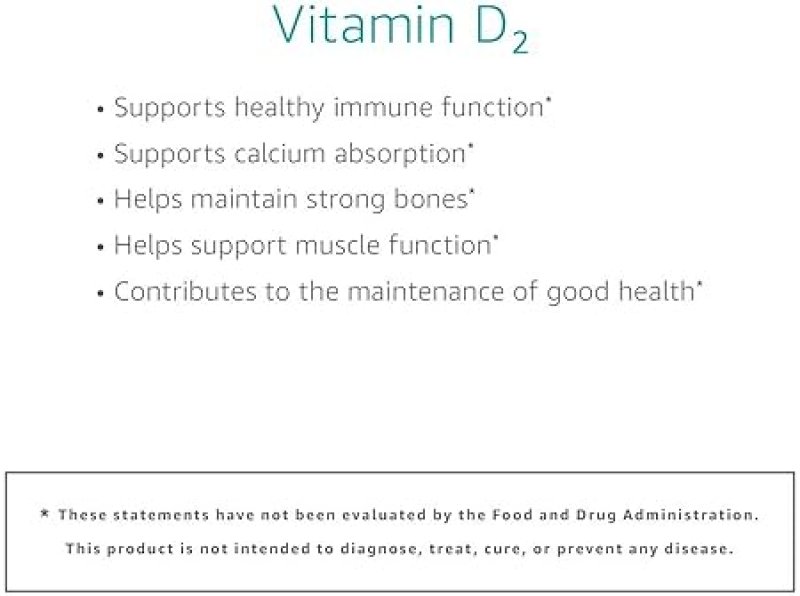 AMAZON ELEMENTS VITAMIN D2 2000 IU, VEGAN, 65 CAPSULES, SUPPORTS STRONG BONES AND IMMUNE HEALTH, 2 M