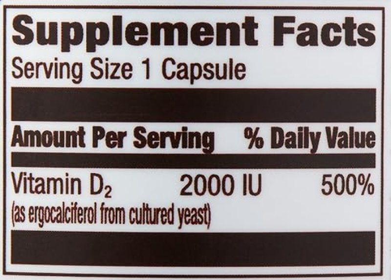 AMAZON ELEMENTS VITAMIN D2 2000 IU, VEGAN, 65 CAPSULES, SUPPORTS STRONG BONES AND IMMUNE HEALTH, 2 M