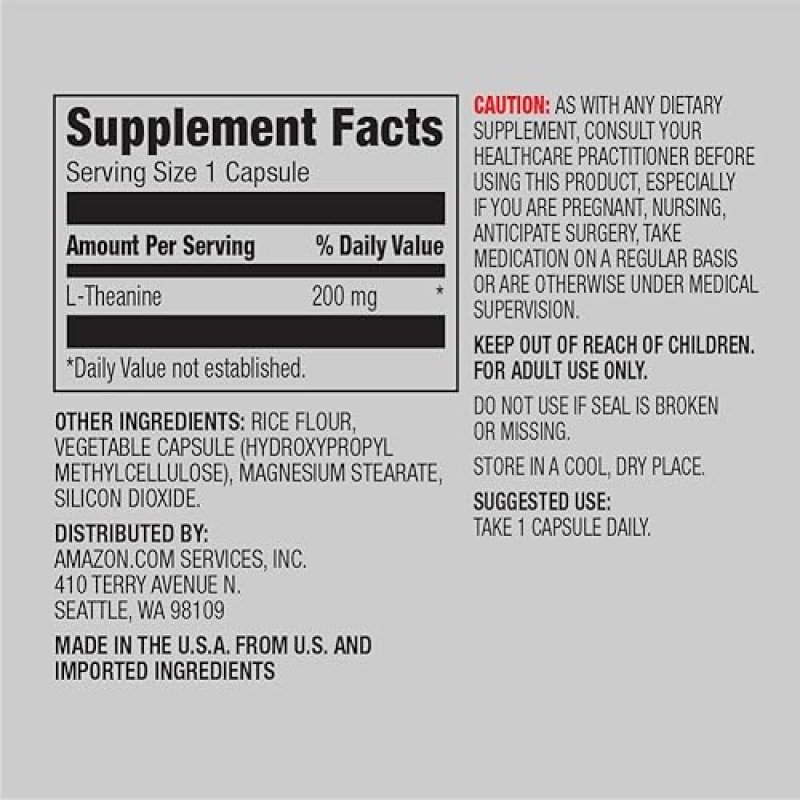 AMAZON ELEMENTS THEANINE 200MG 60 CAPSULES
