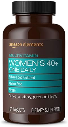 AMAZON ELEMENTS WOMEN 40 ONE DAILY MULTIVITAMIN, 66 WHOLE FOOD CULTURED, VEGAN, 65 TABLETS, 2 MONTH