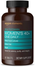 AMAZON ELEMENTS WOMEN 40 ONE DAILY MULTIVITAMIN, 66 WHOLE FOOD CULTURED, VEGAN, 65 TABLETS, 2 MONTH