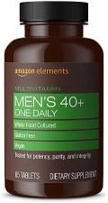 AMAZON ELEMENTS MENS 40 ONE DAILY MULTIVITAMIN, VEGAN, 65 TABLETS, 2 MONTH SUPPLY PACKAGING MAY VARY