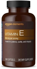 AMAZON ELEMENTS VITAMIN E, 400 IU, 100 SOFTGELS, 100 DAYS OF SUPPLY PACKAGING MAY VARY
