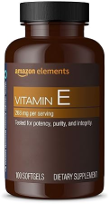 AMAZON ELEMENTS VITAMIN E, 400 IU, 100 SOFTGELS, 100 DAYS OF SUPPLY PACKAGING MAY VARY