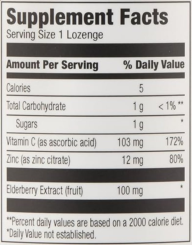 AMAZON ELEMENTS ELDERBERRY COMPLEX, IMMUNE SYSTEM SUPPORT, 60 BERRY FLAVORED LOZENGES, ELDERBERRY 10