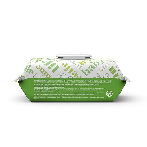 AMAZON ELEMENTS BABY WIPES, FRESH, FLIP-TOP PACKS, 810 COUNT, 9 PACKS OF 90 COUNTS