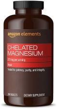 AMAZON ELEMENTS - CHELATED MAGNESIUM, 240 TABLETS, 270 MG PER SERVING, AS MAGNESIUM GLYCINATE CHELAT