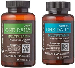 AMAZON ELEMENTS MENS AND WOMENS ONE DAILY MULTIVITAMINS, VEGAN, 65 TABLETS, 2 MONTH SUPPLY