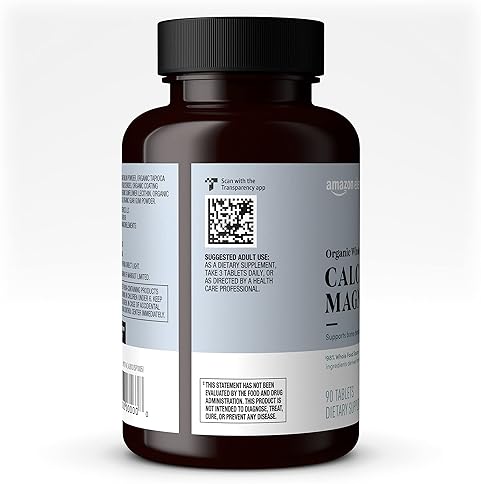 AMAZON ELEMENTS - ORGANIC WHOLE FOOD CALCIUM MAGNESIUM, VEGAN, GLUTEN FREE, 90 TABLETS