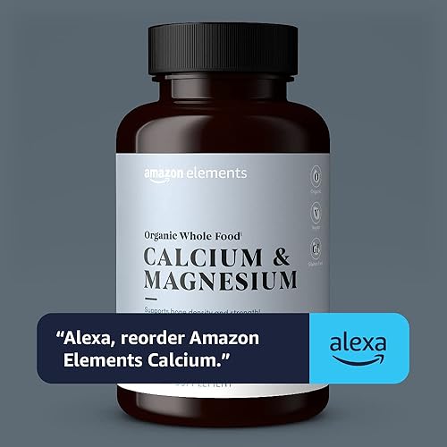 AMAZON ELEMENTS - ORGANIC WHOLE FOOD CALCIUM MAGNESIUM, VEGAN, GLUTEN FREE, 90 TABLETS
