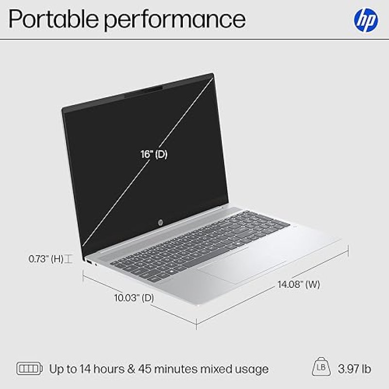 HP OMNIBOOK 5 16 INCH NEXT GEN AI PC, 2K DISPLAY, AMD RYZEN AI 5 340, 16 GB RAM, 512 GB SSD, AMD RAD