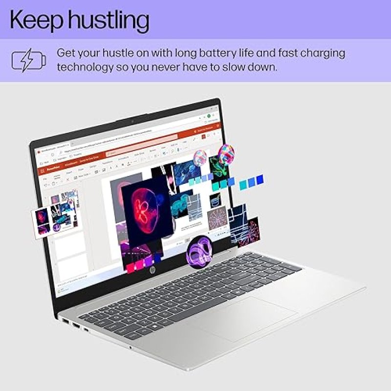HP 15.6 INCH LAPTOP, HD TOUCHSCREEN DISPLAY, AMD RYZEN 3 7320U, 8 GB RAM, 128 GB SSD, AMD RADEON GRA
