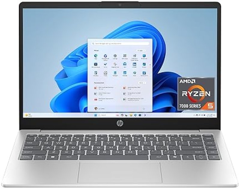 HP 14 INCH LAPTOP, HD TOUCHSCREEN DISPLAY, AMD RYZEN 5 7520U, 8 GB RAM, 512 GB SSD, AMD RADEON GRAPH