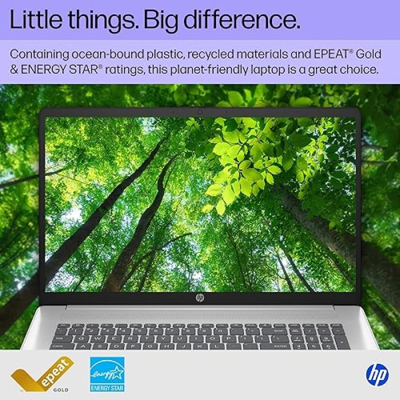 HP 17.3 INCH LAPTOP, HD DISPLAY, AMD RYZEN 5 7520U, 16 GB RAM, 512 GB SSD, AMD RADEON GRAPHICS, WIND