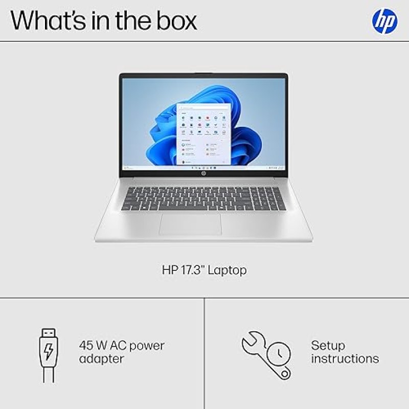 HP 17.3 INCH LAPTOP, HD DISPLAY, AMD RYZEN 5 7520U, 16 GB RAM, 512 GB SSD, AMD RADEON GRAPHICS, WIND