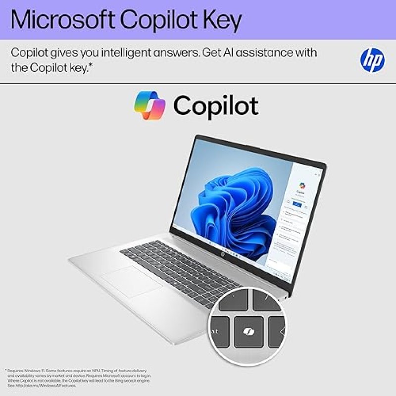 HP 17.3 INCH LAPTOP, HD DISPLAY, AMD RYZEN 5 7520U, 16 GB RAM, 512 GB SSD, AMD RADEON GRAPHICS, WIND