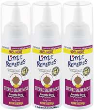 LITTLE REMEDIES BABY SALINE NASAL MIST 3OZ STERILE RELIEF FOR NEWBORN STUFFY, DRY NOSES 3 PACK