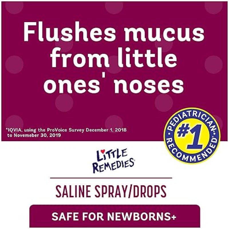 LITTLE REMEDIES SALINE SPRAY DROPS FOR NEWBORNS, SAFE NASAL MIST, 0.5 FL OZ