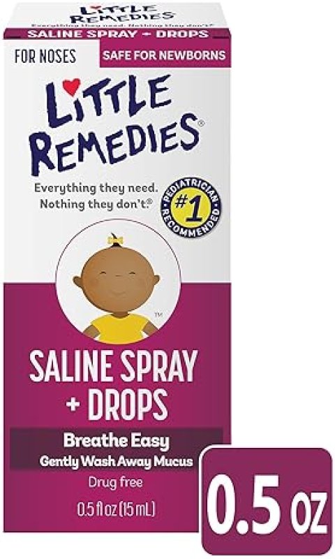 LITTLE REMEDIES SALINE SPRAY DROPS FOR NEWBORNS, SAFE NASAL MIST, 0.5 FL OZ