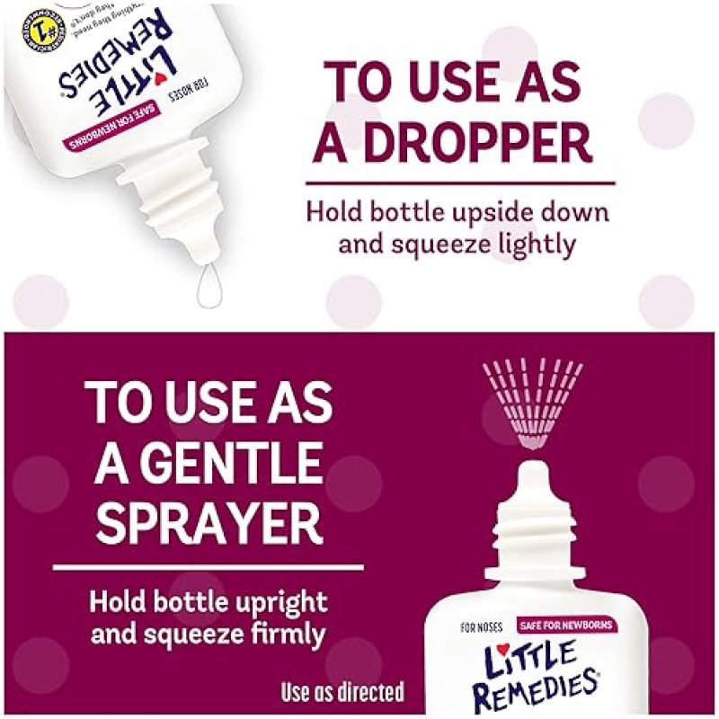 LITTLE REMEDIES SALINE SPRAY DROPS FOR NEWBORNS, SAFE NASAL MIST, 0.5 FL OZ