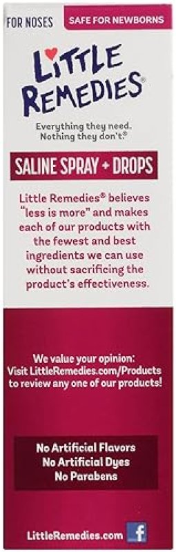 LITTLE REMEDIES SALINE SPRAY DROPS FOR NEWBORNS, SAFE NASAL MIST, 0.5 FL OZ