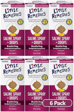 LITTLE REMEDIES SALINE SPRAY DROPS FOR NEWBORNS, 1 FL OZ PACK OF 6 SAFE NASAL CARE