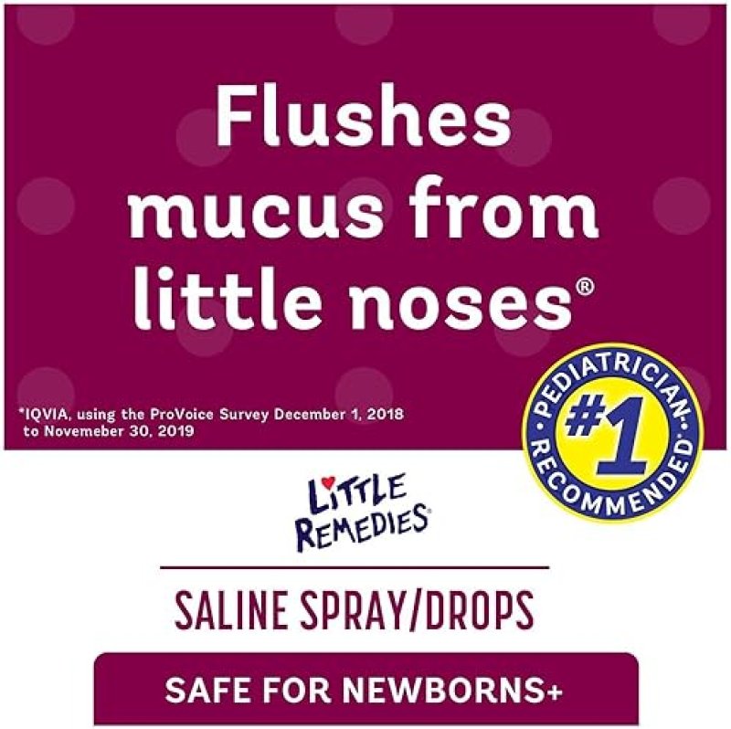 LITTLE REMEDIES SALINE SPRAY DROPS FOR NEWBORNS, 1 FL OZ PACK OF 6 SAFE NASAL CARE