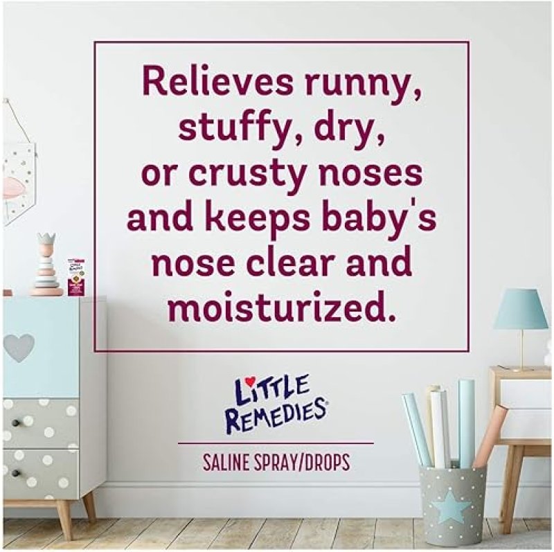 LITTLE REMEDIES SALINE SPRAY DROPS FOR NEWBORNS, 1 FL OZ PACK OF 6 SAFE NASAL CARE