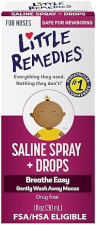 LITTLE REMEDIES SALINE NASAL SPRAY DROPS FOR BABIES KIDS, 1 FL OZ GENTLE NASAL RELIEF