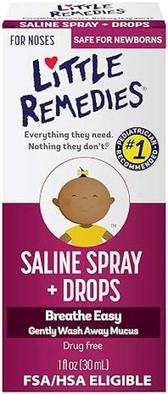 LITTLE REMEDIES SALINE NASAL SPRAY DROPS FOR BABIES KIDS, 1 FL OZ GENTLE NASAL RELIEF
