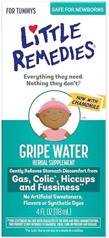 LITTLE REMEDIES GRIPE WATER FOR NEWBORNS ALCOHOL GLUTEN FREE, NO ARTIFICIAL COLORS, 4 OZ