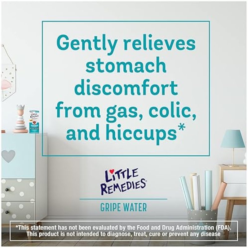 LITTLE REMEDIES GRIPE WATER FOR NEWBORNS ALCOHOL GLUTEN FREE, NO ARTIFICIAL COLORS, 4 OZ