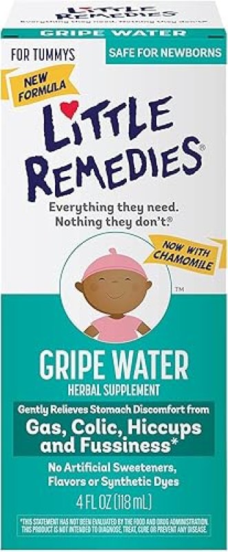 LITTLE REMEDIES GRIPE WATER FOR BABIES WITH CHAMOMILE, GAS RELIEF, NO ALCOHOL, 4OZ, 6 PACK