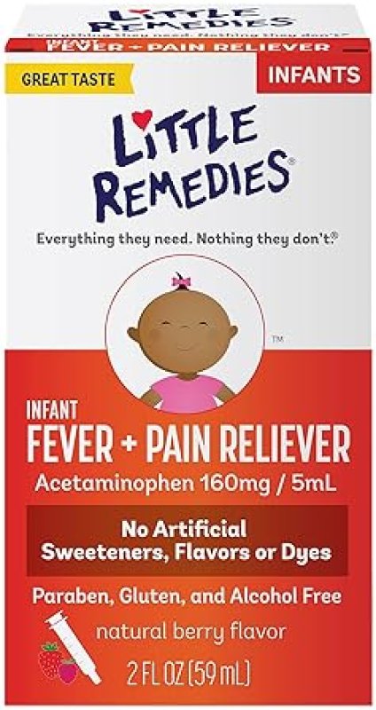 LITTLE REMEDIES INFANT FEVER PAIN RELIEF WITH ACETAMINOPHEN, BERRY FLAVOR, 2 FL OZ