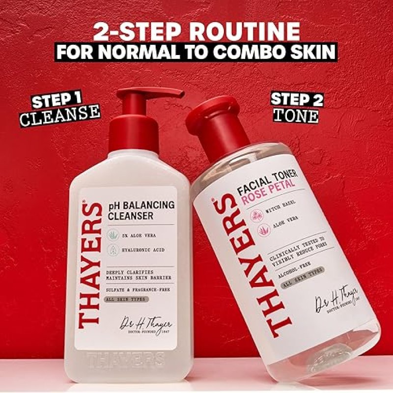 THAYERS ALCOHOL-FREE ROSE PETAL WITCH HAZEL TONER 12OZ HYDRATING, SOOTHING, ALL SKIN TYPES