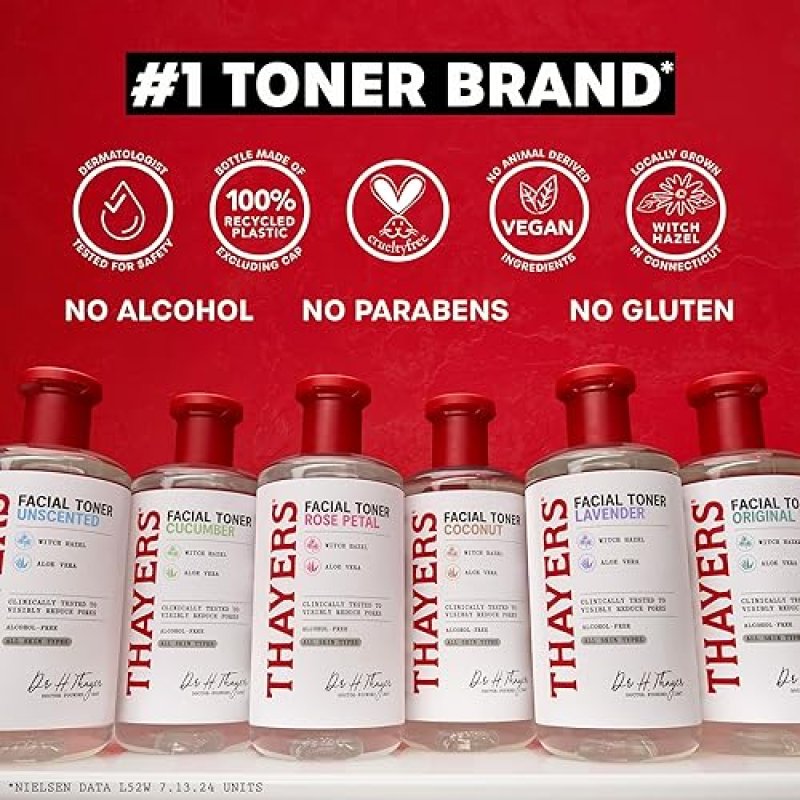 THAYERS ALCOHOL-FREE ROSE PETAL WITCH HAZEL TONER 12OZ HYDRATING, SOOTHING, ALL SKIN TYPES
