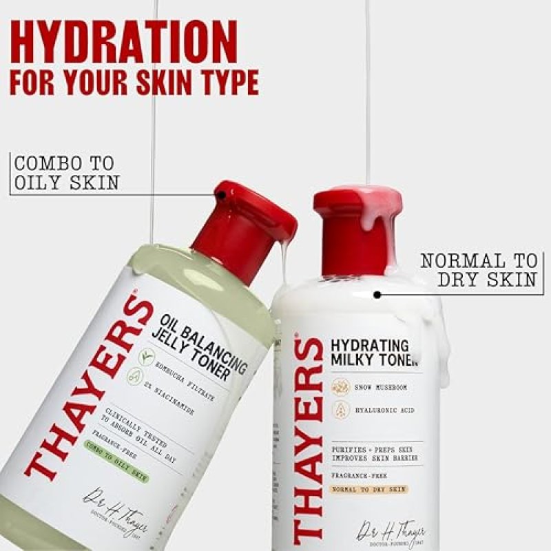THAYERS OIL BALANCING COOLING JELLY TONER FOR OILY SKIN, PORE-REDUCING, HYDRATING 12OZ