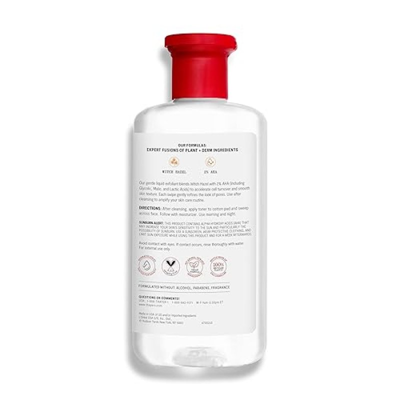 THAYERS 2 AHA EXFOLIATING TONER WITH GLYCOLIC, LACTIC ACID WITCH HAZEL 12OZ SKIN CARE