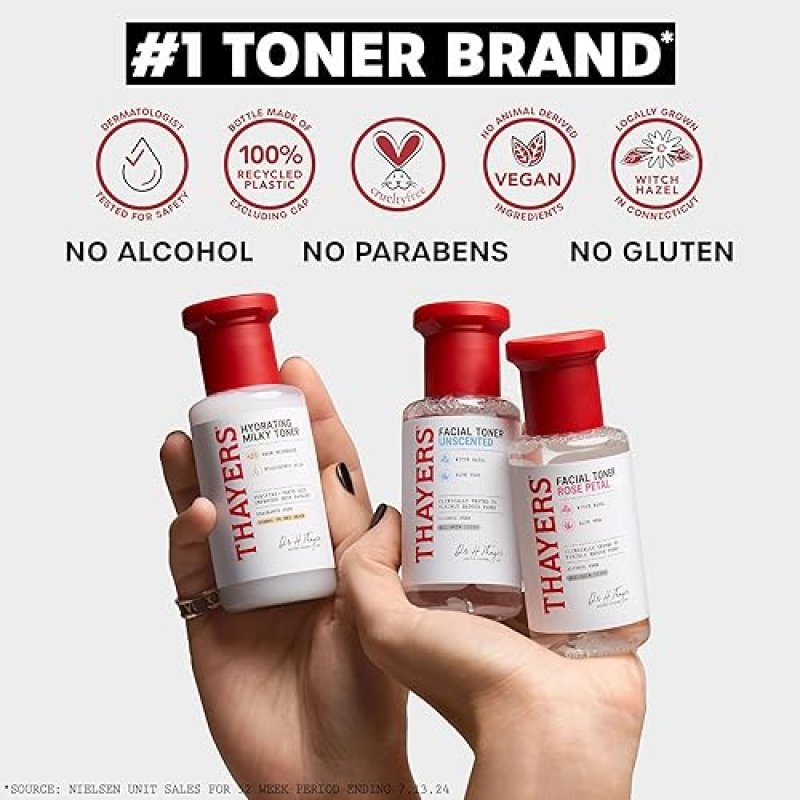THAYERS ALCOHOL-FREE ROSE PETAL WITCH HAZEL TONER 3OZ SOOTHING, HYDRATING, GLOWING SKIN