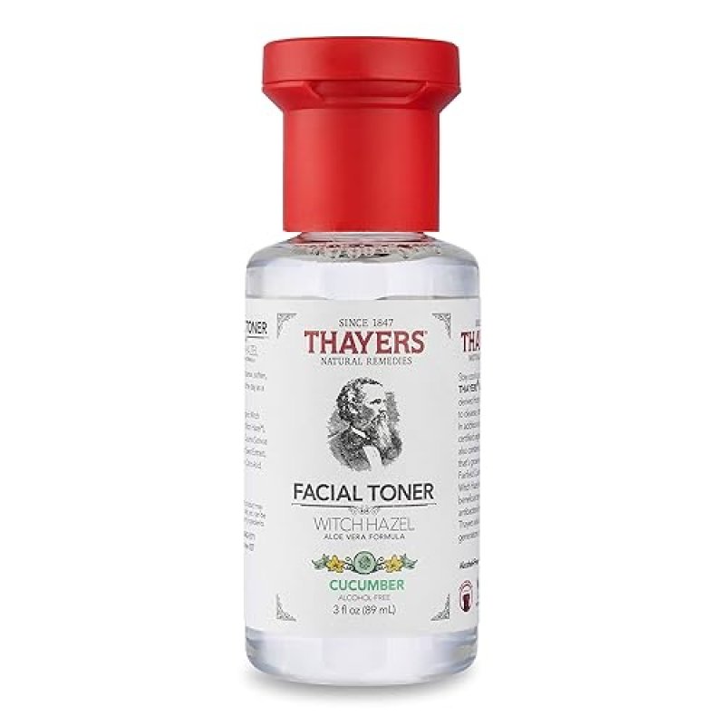 THAYERS ALCOHOL-FREE WITCH HAZEL FACIAL TONER WITH ALOE VERA CUCUMBER, 3 OZ TRIAL SIZE