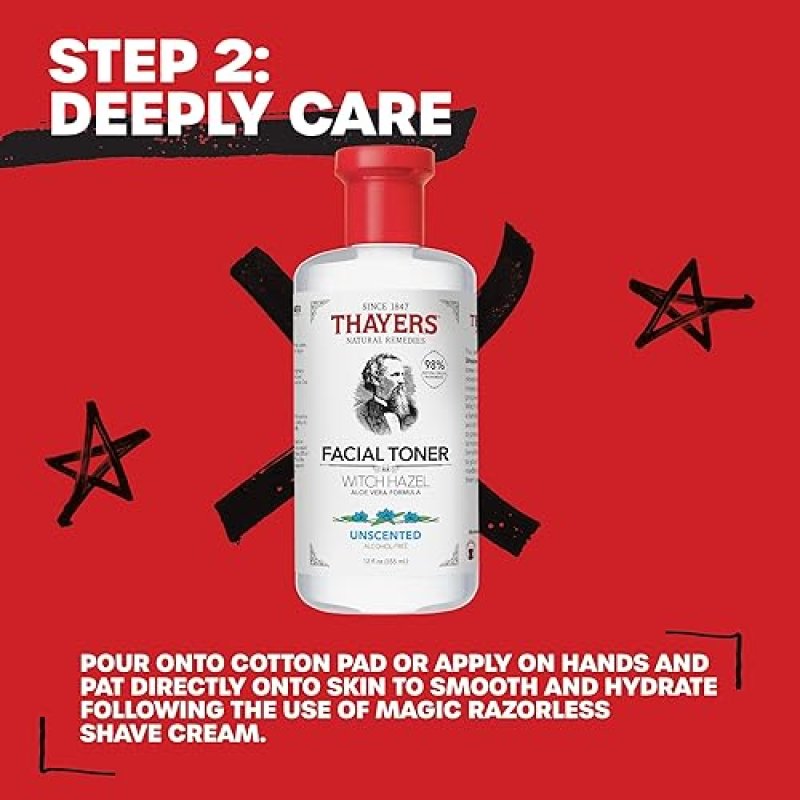 THAYERS SMOOTH SKIN KIT MAGIC RAZORLESS SHAVE CREAM WITH SHEA BUTTER THAYERS WITCH HAZEL TONER