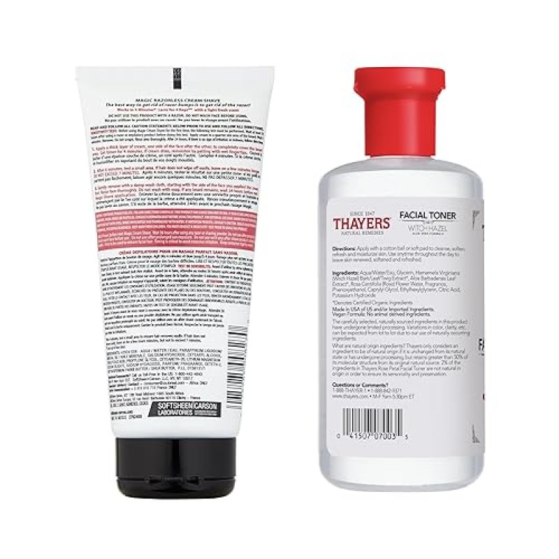 THAYERS SMOOTH SKIN KIT MAGIC RAZORLESS SHAVE CREAM WITH SHEA BUTTER THAYERS WITCH HAZEL TONER