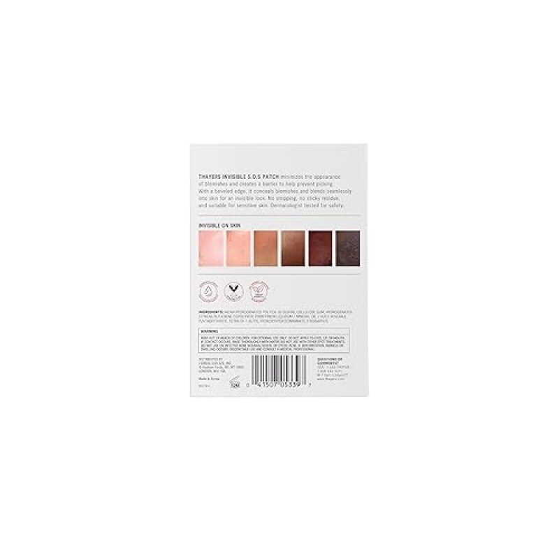 THAYERS INVISIBLE HYDROCOLLOID ACNE PIMPLE PATCHES, ULTRA-THIN, 22-PACK FOR BLEMISH RELIEF