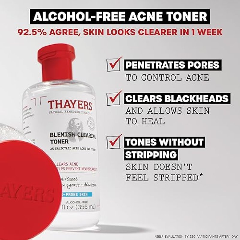 THAYERS 2 SALICYLIC ACID TONER SERUM 10 SULFUR ACNE TREATMENT SOOTHING, CLEAR SKIN