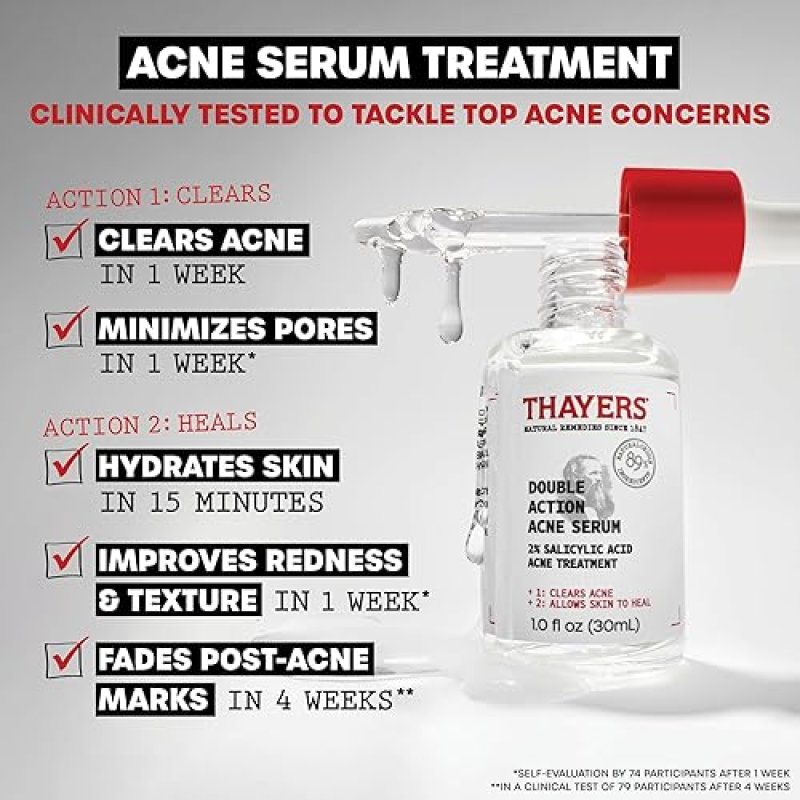 THAYERS 2 SALICYLIC ACID TONER SERUM 10 SULFUR ACNE TREATMENT SOOTHING, CLEAR SKIN