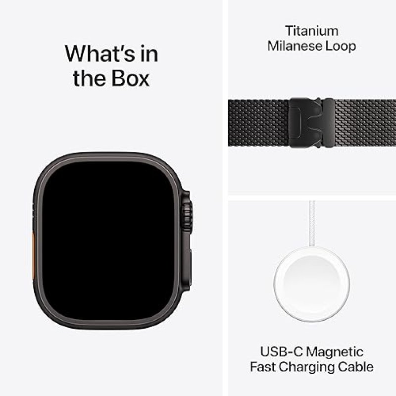 APPLE WATCH ULTRA 3 GPS CELLULAR 49MM RUGGED TITANIUM CASE BLACK MILANESE LOOP