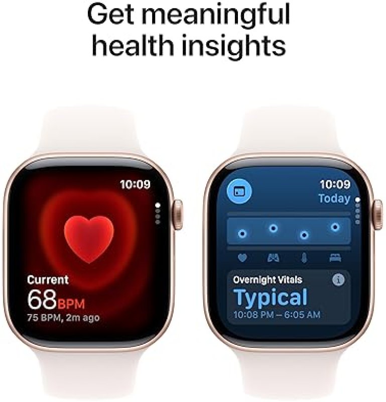 APPLE WATCH SERIES 11 GPS 46MM ROSE GOLD ALUMINUM CASE LIGHT BLUSH SPORT BAND M L