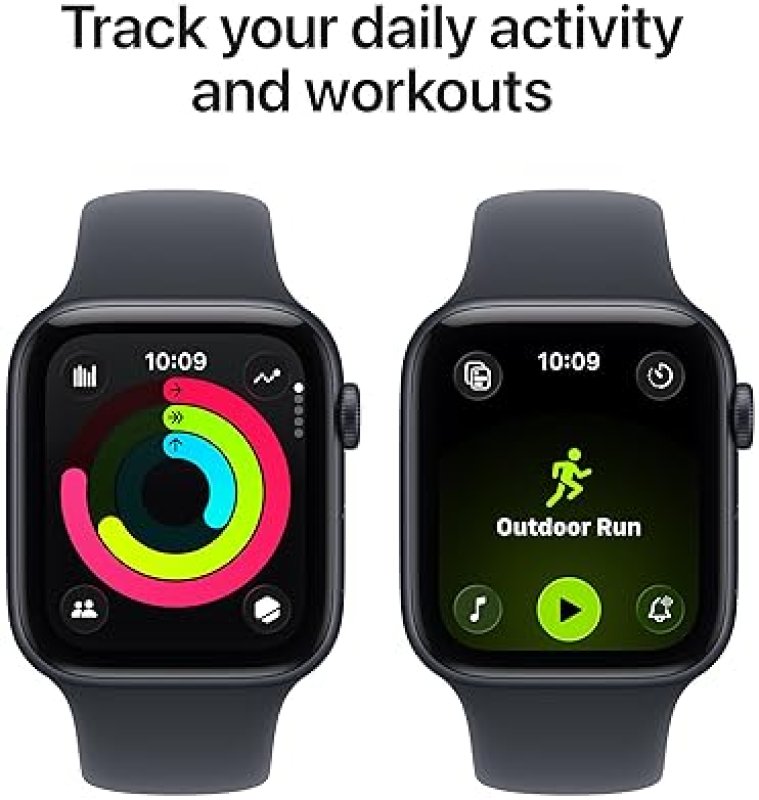 APPLE WATCH SE 3 GPS 44MM MIDNIGHT ALUMINUM CASE SPORT BAND, FITNESS TRACKER, HEART RATE